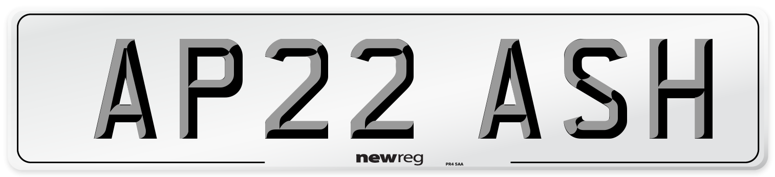 AP22 ASH Number Plate from New Reg
